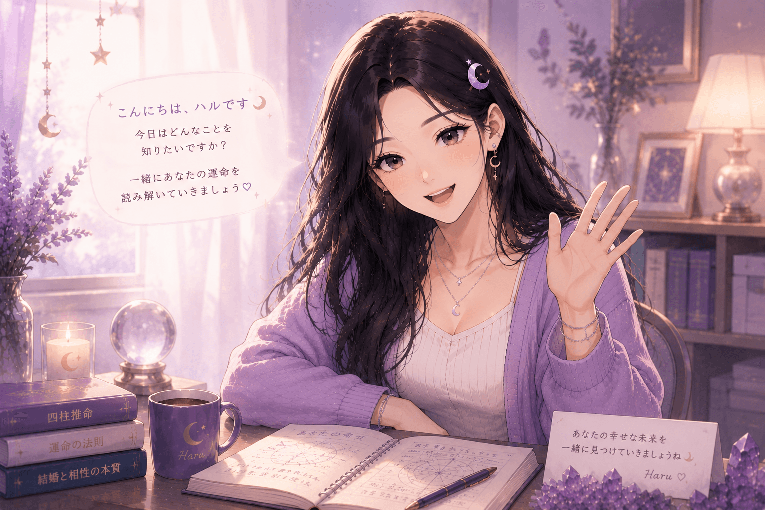 笑顔で手を振って迎えるハル